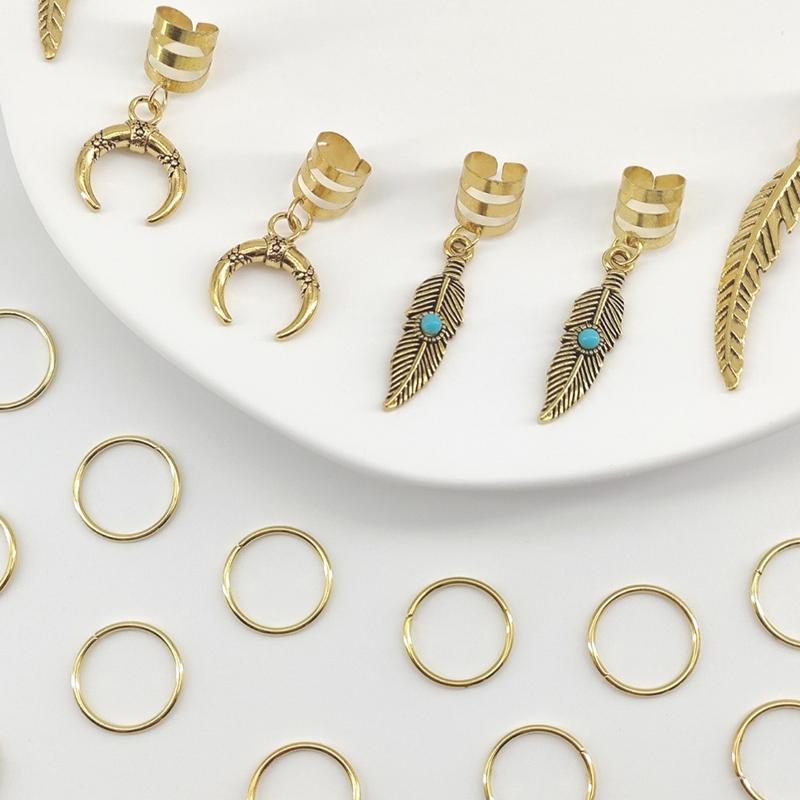 Product Introduction of FA TRINKETS 31pcs Hair Accessories Hollow Out Hair Ring Dread Locks Metal Cuff Clips Dreadlocks Beads Adjustable Headwear Hair Braid Tubes for Braids 10