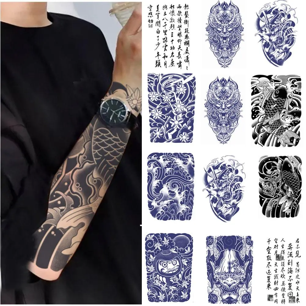 Japanese Waterproof Tattoo Sticker Fruit Juice Full Proof Tatoo Henna Temporary Sweat L6J3