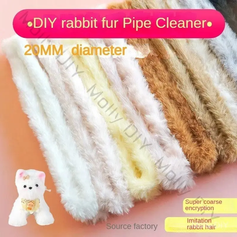 20mm Imitation Rabbit Fur Pipe cleaner Plush Woolen Yarn fuzzy - TikTok ...