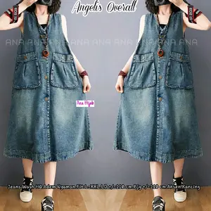 Overall jeans remaja korean Polos Wanita