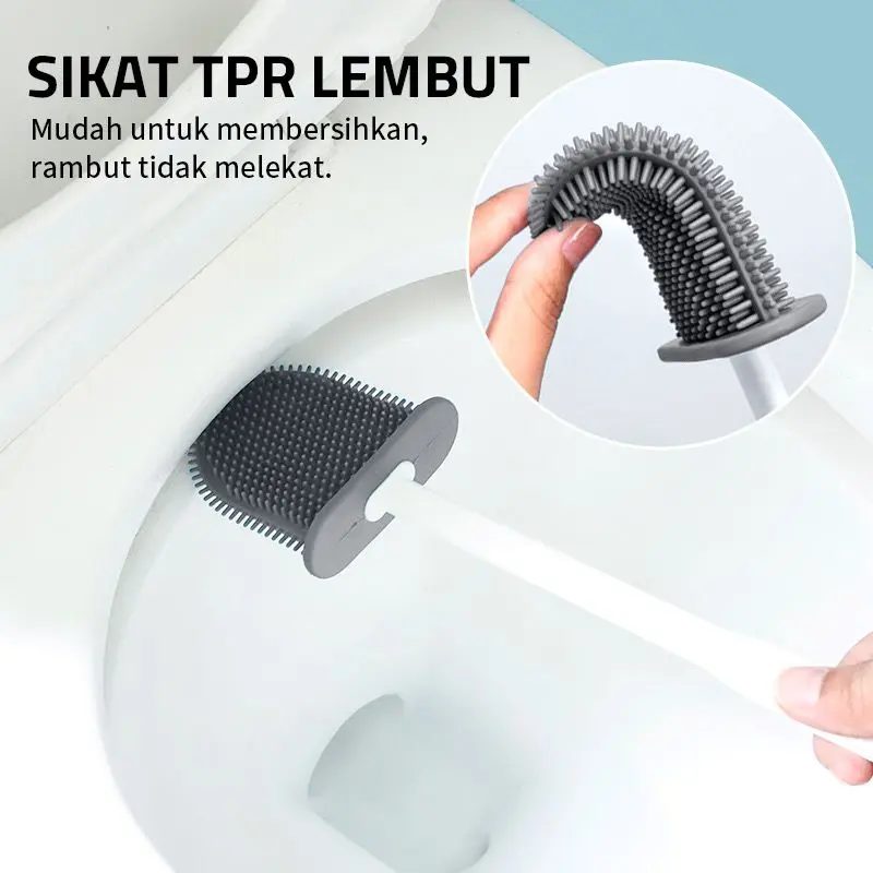 GG - SIKAT WC TOILET 3IN1 | SIKAT PEMBERSIH KAMAR MANDI | TOILET BRUSH SET 3IN1 Gagang 5