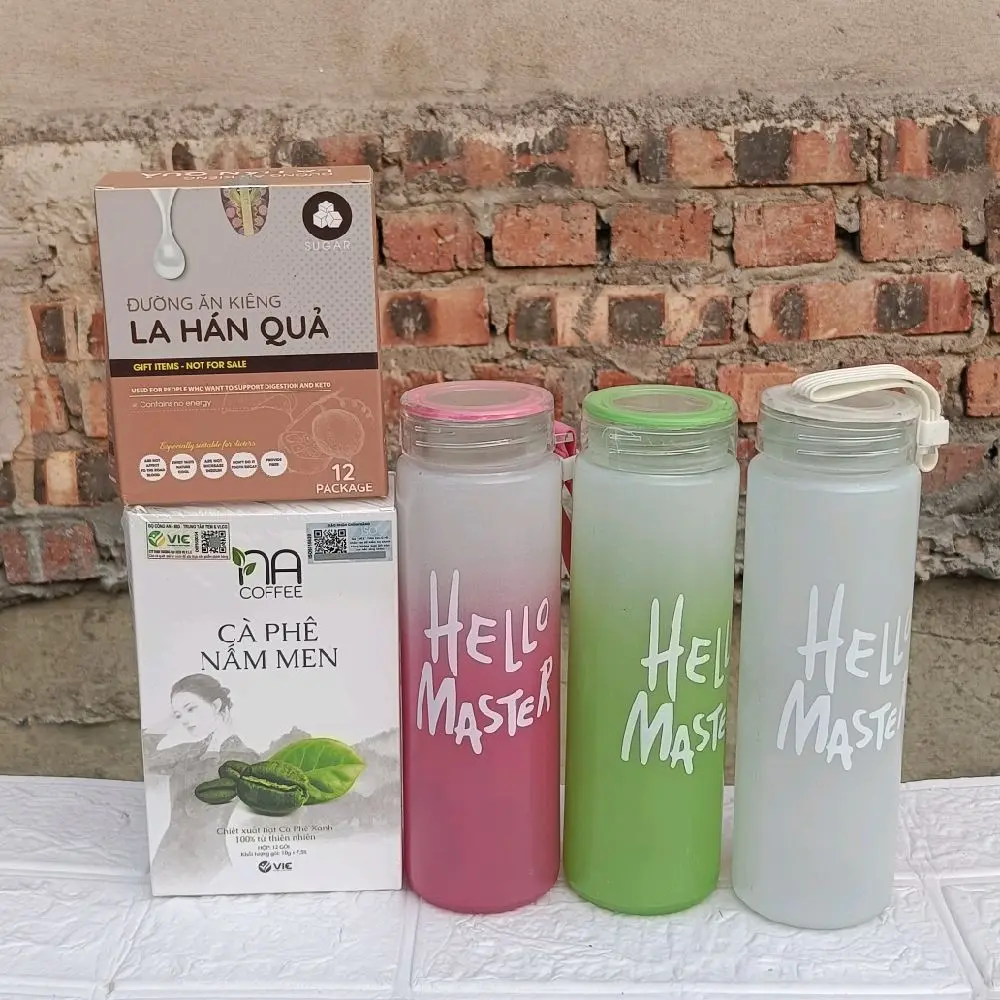 ( tặng cà phê nm ) Bình thủy tinh đựng nước nhỏ gọn tiện lợi màu ngẫu nhiên