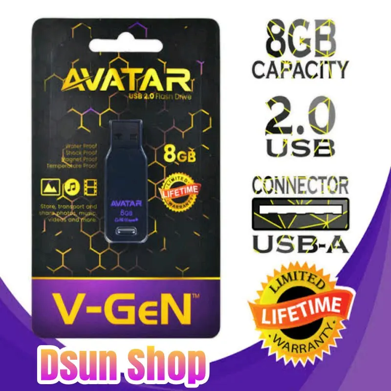 USB Flashdisk 8GB AVATAR Water Proof V-GeN Flash Drive Flash Disk Vgen Otg