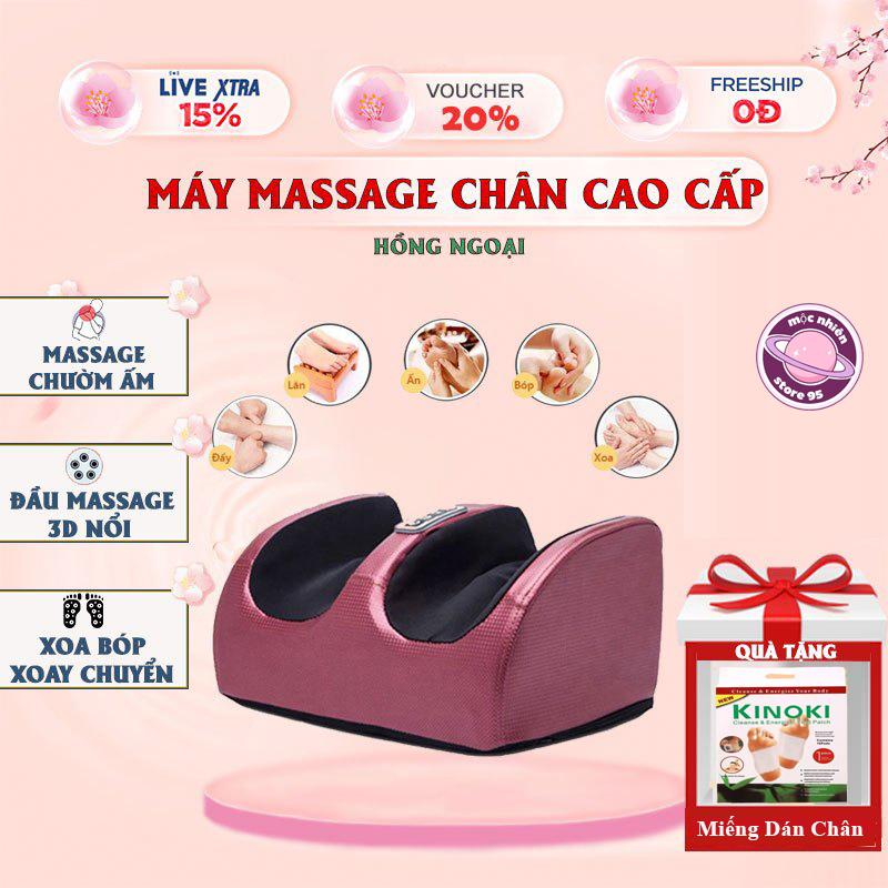Máy massage chân bấm huyệt tự động, Máy mát xa chân hồng ngoại 20 bi lăn massage đảo chiều, thiết bị mát xa bàn chân và bắp chân