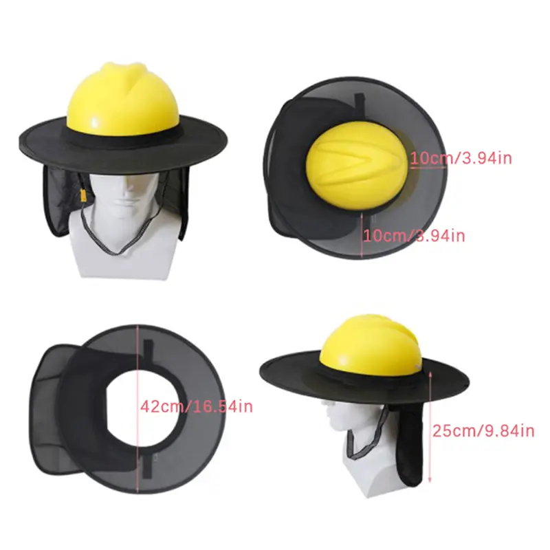 Mũ Cứng Phản Quang, An Toàn Xây Dựng, Tấm Chắn Cổ Mũ Bảo Hiểm Che Nắng, Bộ Kẻ Sọc Phản Quang, Chống Nắng Mùa Hè, Ngăn Ngừa Cháy Nắng 6