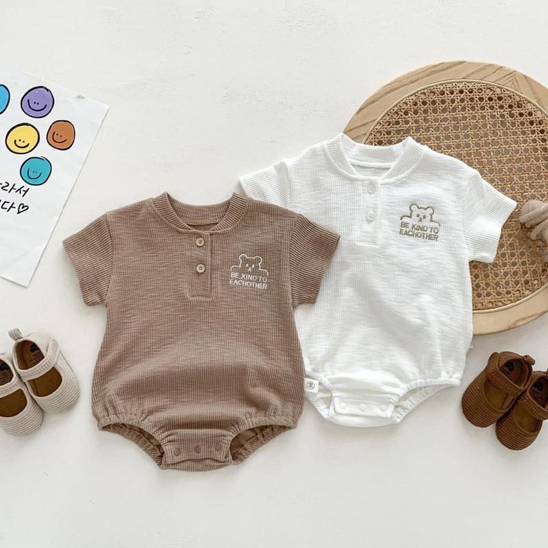 Áo liền quần Bodysuit Body chip cộc tay vải thun tăm cho bé trai bé gái SLH164