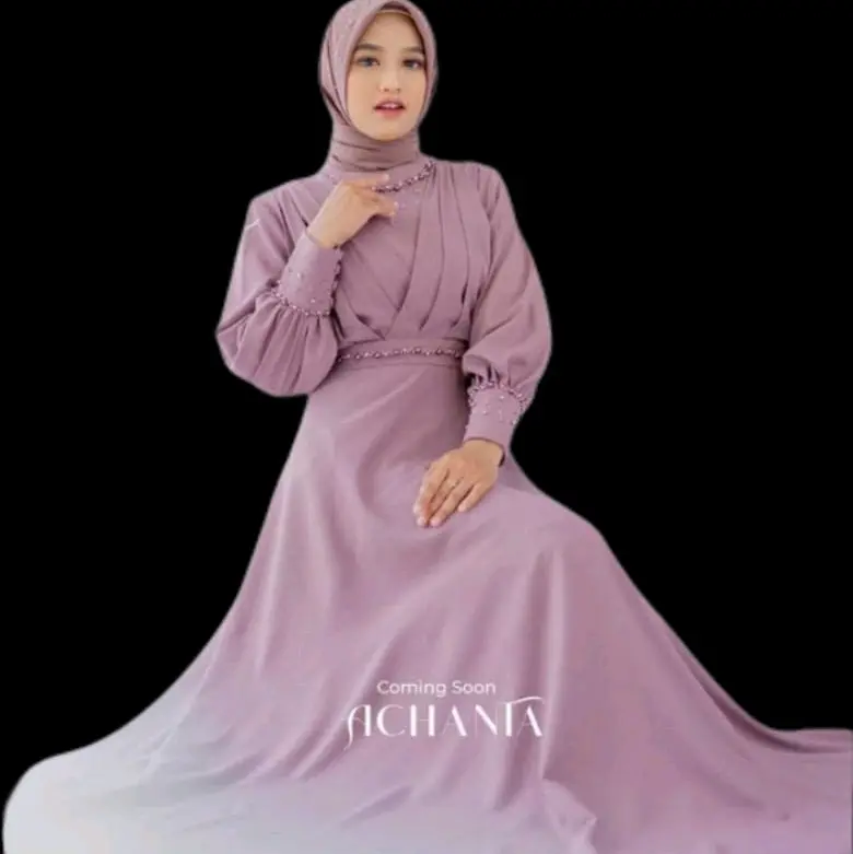 Achanta dress dress pesta dress lebaran bahan lembut