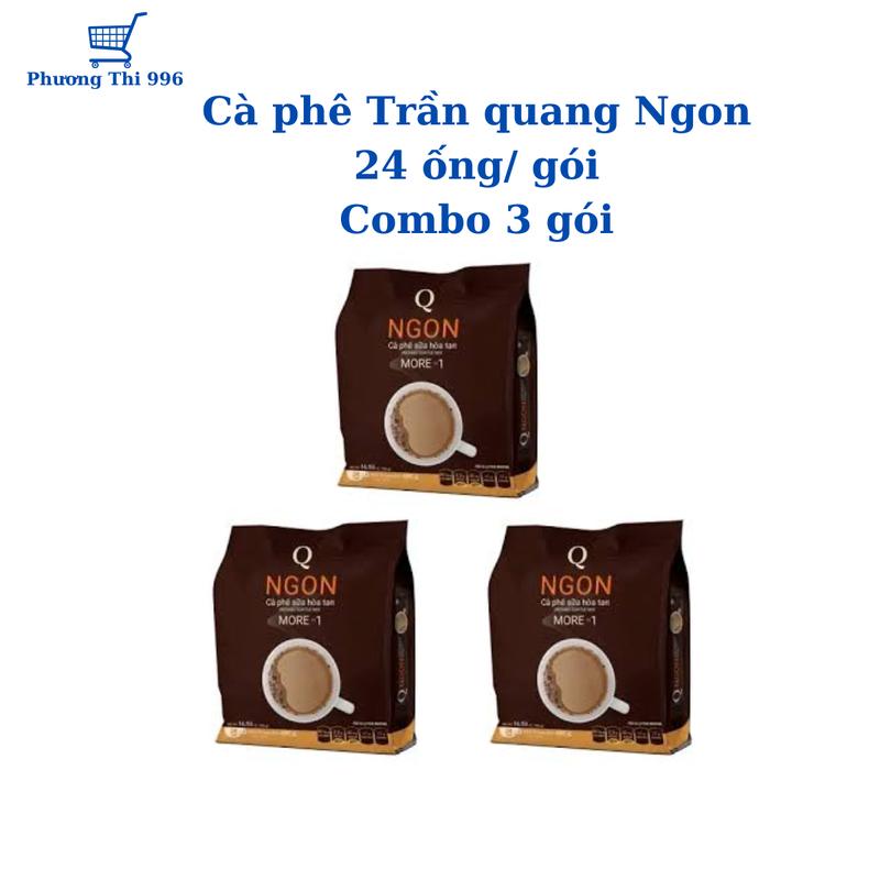 Combo 3 bịt Trần Quang Ngon ( 24 ống/ bịt ) Coffee Cà Phê Cafe