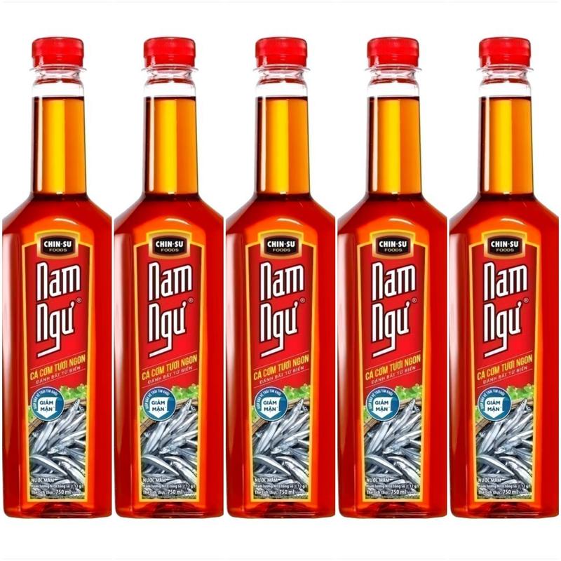 COMBO 5 CHAI Nước mắm cá cơm Nam Ngư 12 độ đạm chai 500ml / 750ml