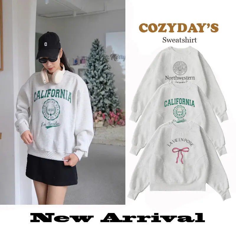 [TẾT 2025] Áo nỉ sweater Form Boxy hoạ tiết Basic, chất nỉ dày dặn ấm áp - Women - Top - Cozybear.clothings - Croptop, Hoodie