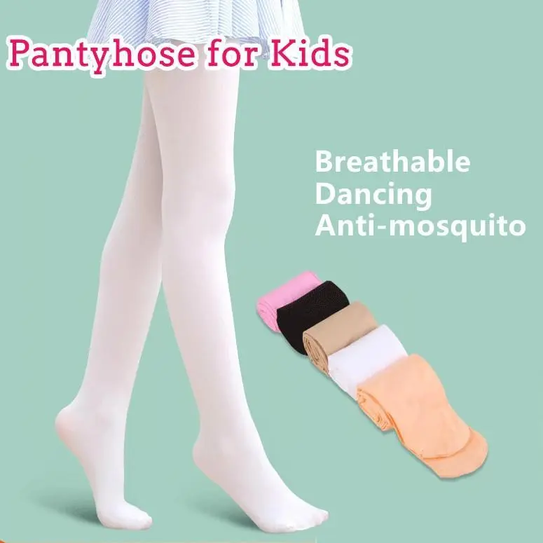 Kids Girls Ballet Dance Soft Pantyhose Tights - Skin Tone, Nylon+Velvet, S/M/L