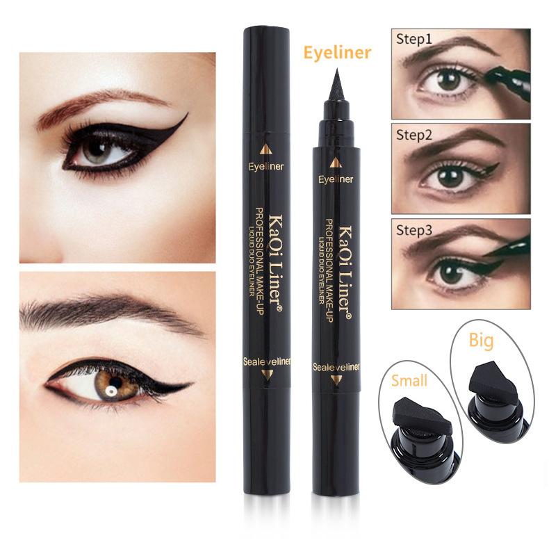 Product Introduction of Double Head Seal Eyeliner Waterproof non-smudging Delta Wing Tail Seal Eyeliner 25