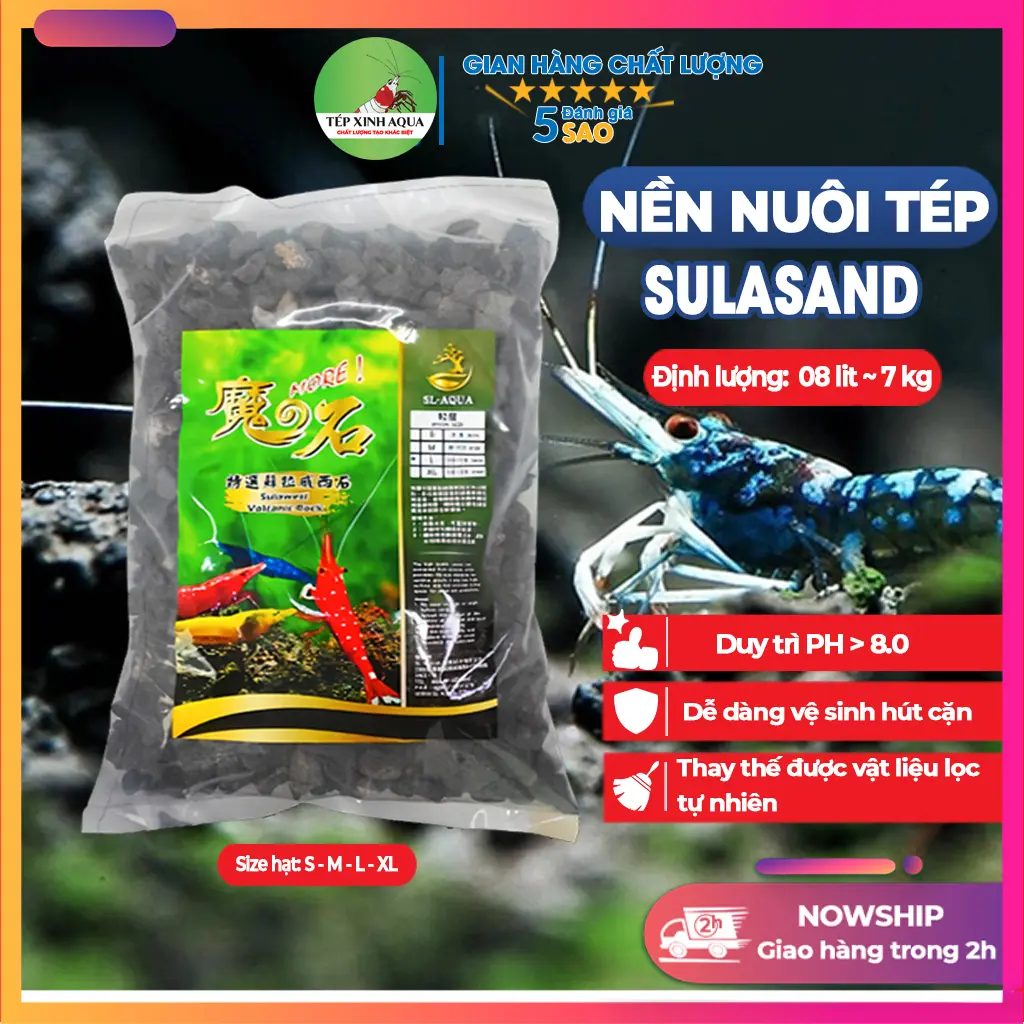 Nền Nuôi Tép Cảnh Cao Cấp - Sula Sand - Sulawesi Volcanic Rock (1Lit) - Tép Xinh Aqua