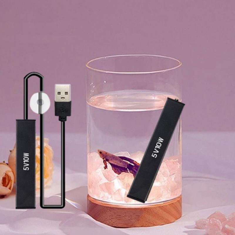 Product Introduction of Practical 5/10W Mini Aquarium Heater Automatic Energy Saving Fish Tank USB Heating Rod Aluminum Alloy Fish Tank Heater Aquarium Submersible Heater Fish Tank 7