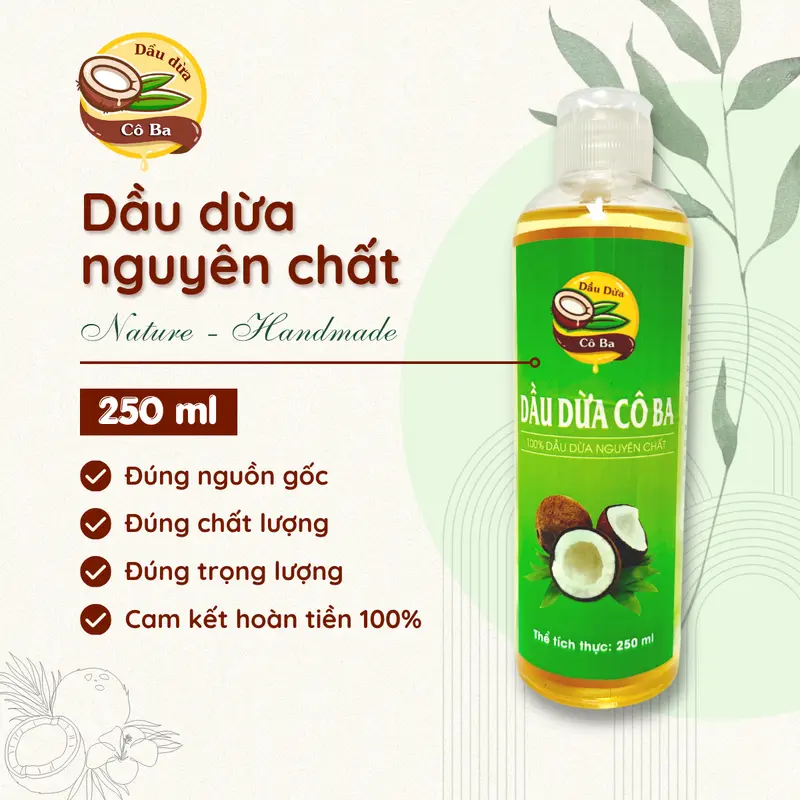 Dầu dừa tinh luyện nguyên chất 100% an toàn khi sử dụng 2
