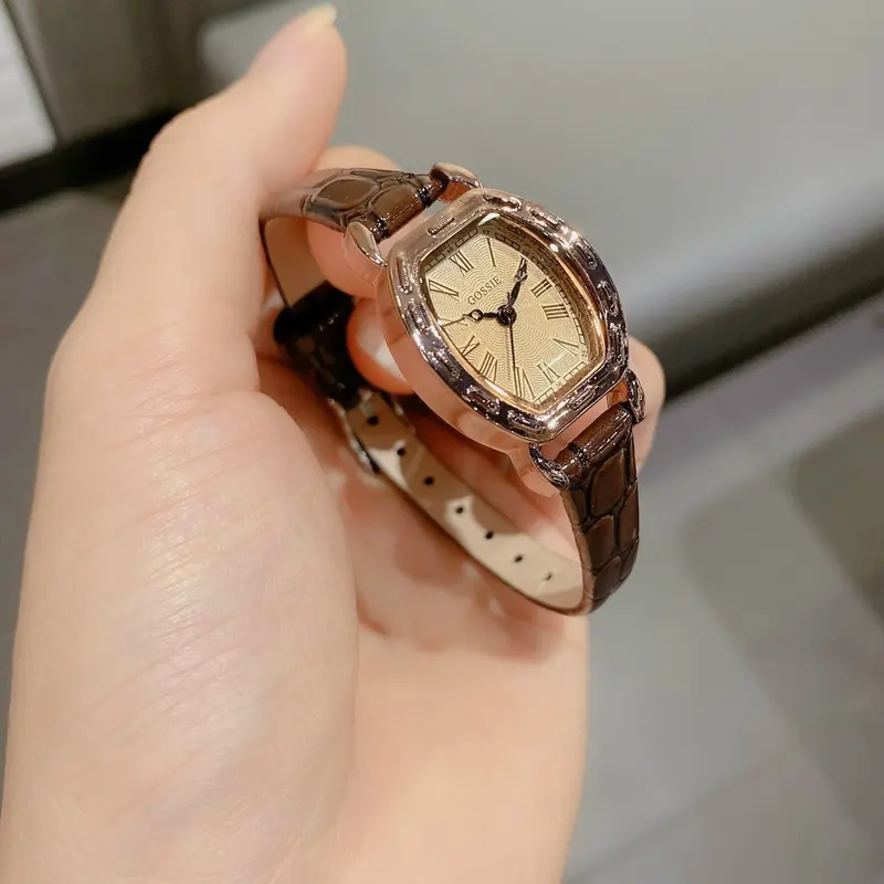 B1 Đồng hồ thời trang nữ mặt bầu, dây da vân cao cấp 5