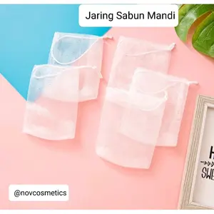 (4pcs) Jaring Sabun Mandi Serbaguna dengan Tali Gantung / Kantong Sabun Jaring Pembuat Busa
