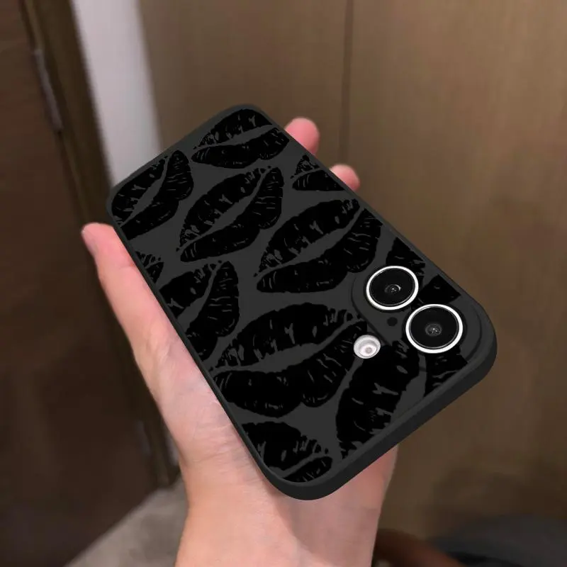 Lip Pattern Phone Case, Anti-fall Phone Protector Cover, Shockproof Phone Protective Case Compatible with iPhone 16 15 14 13 12 11 Series 1