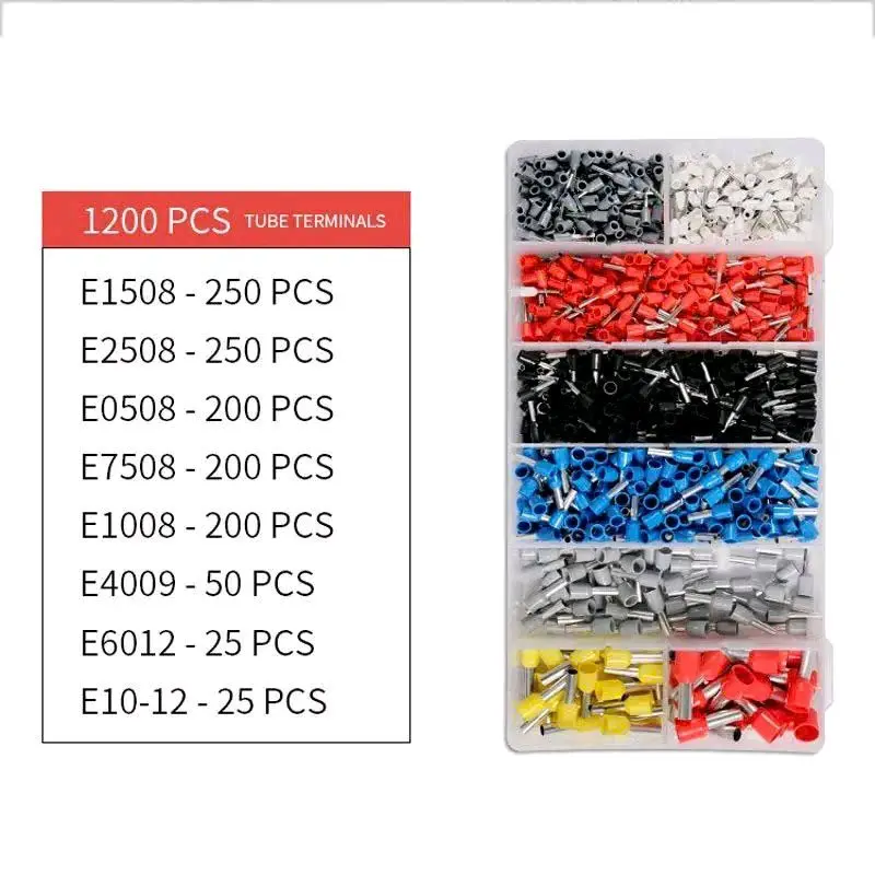 Kìm bấm cos vuông HSC8 6-4A tự điều chỉnh, kèm 1200 đầu cos đủ loại, cos ống tròn, cos pin 1