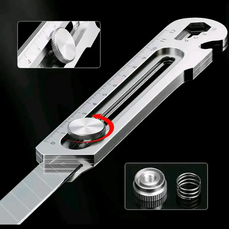 Bộ dụng cụ Rọc Giấy Inox Đa Năng Dày 6mm hiệu quả với chức năng Mở Ốc và Thước Đo Trên Thân 2
