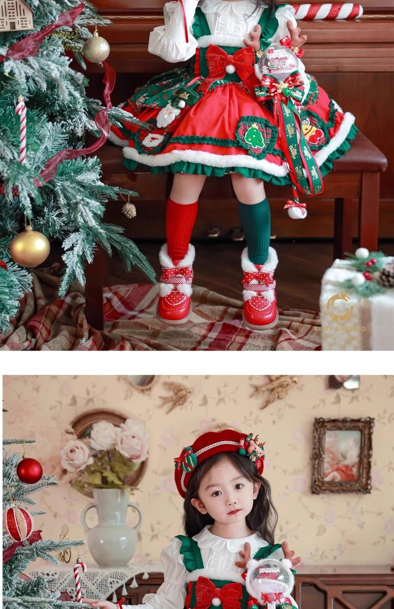 Product Introduction of Quần Áo Giáng Sinh Cho Trẻ Em, Váy In Hình Nai Sừng Tấm, Áo Choàng Đỏ, Váy Mùa Đông Cho Bé Gái, Váy Lolita Và Công Chúa, Phong Cách Phương Tây 18