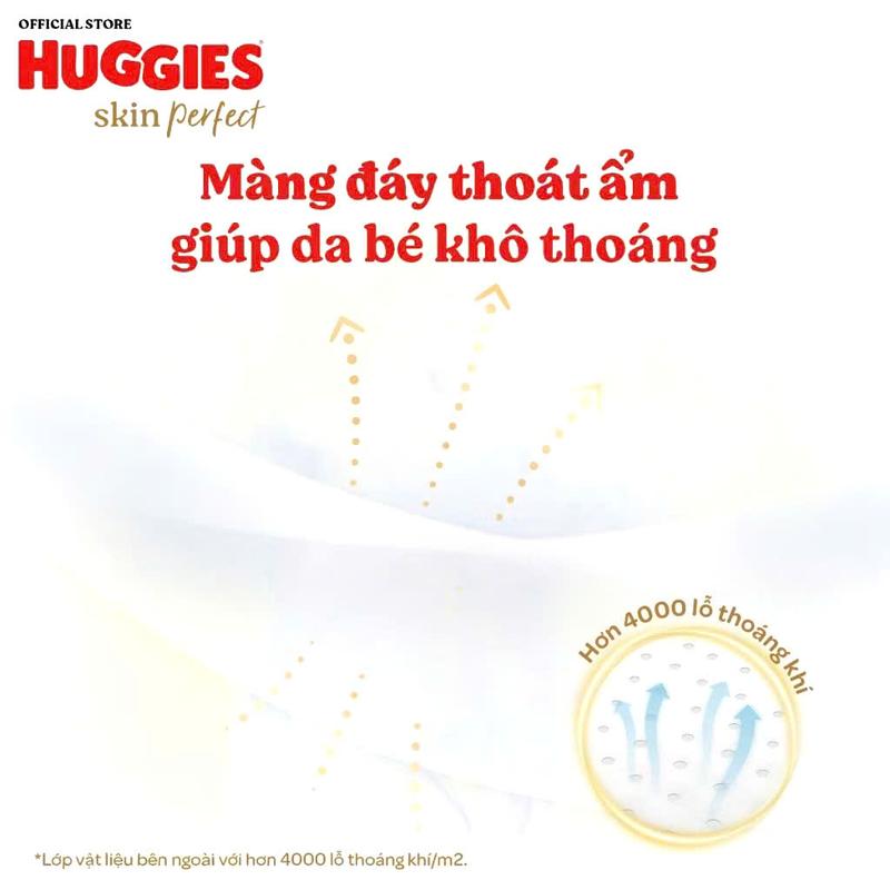 Bỉm tã dán Huggies Skin Perfect NB70+4 (số miếng tặng có thể thay đổi tùy theo lô nhập hàng) cho bé dưới 5kg công nghệ Dual Zone siêu thấm, chống kích ứng cho bé 2