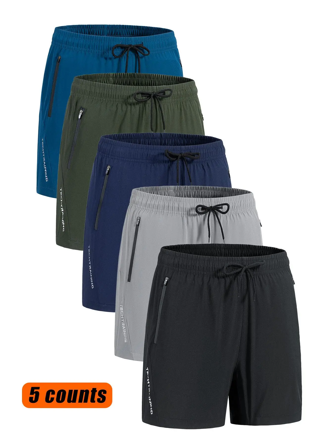 Men's Letter Print Drawstring Waist Shorts, Quick Drying Breathable Track Shorts for Outdoor Wear, Casual Men's Bottoms for All Seasons, Men's Shorts