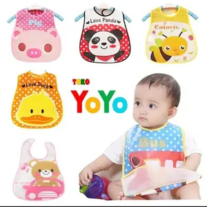 SLABER BAYI / SLABBER BAYI PLASTIK / SLABER BAYI Bergambar Nyaman Lucu Katun Kids Waterproof