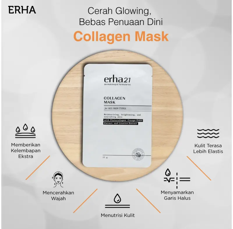 ERHA Bundling Collagen Mask 4 pcs - Masker Kolagen Anti Aging & Pencerah 1