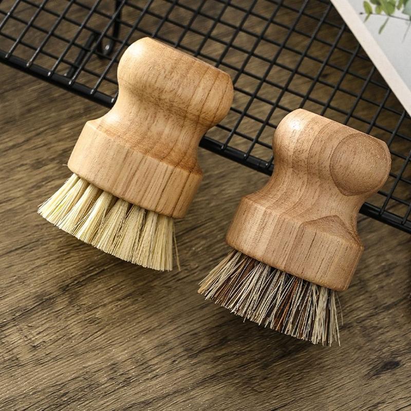 Product Introduction of haesdo Household Pot Pan Scrubber Cleaner Rust Pot Net Brus Palm Pot Brush Dish Washing Brush Bamboo Dish Scrub Brushes 12