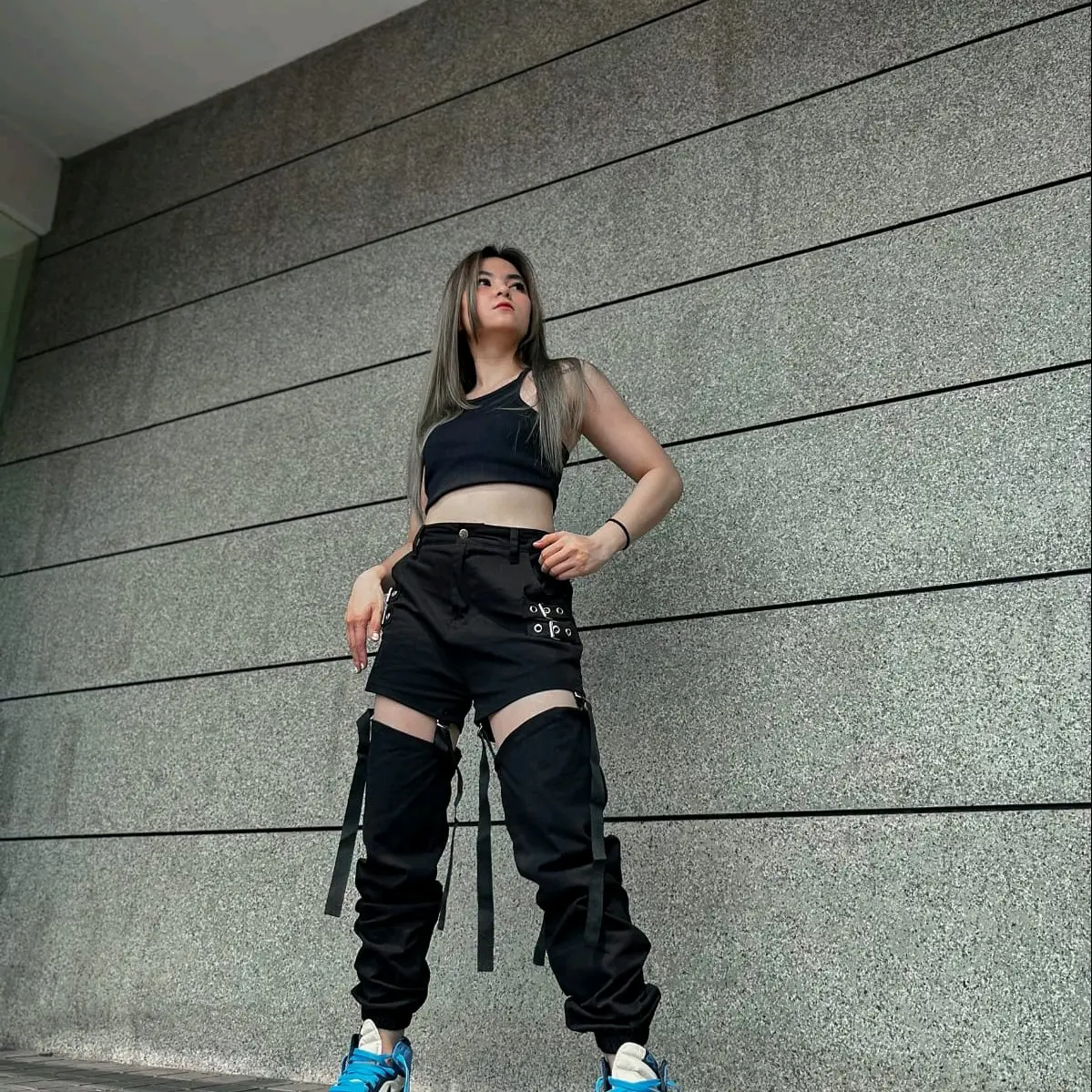 Planet Celana Dance celana Korean style Hitam Hitam Nyaman Wanita Sport