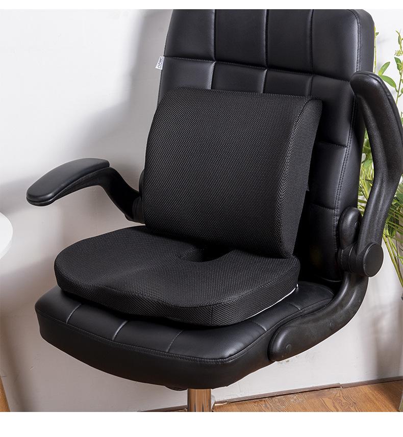 Product Introduction of Memory Foam Seat Cushion Set Backrest Cushion Office Chair Lumbar Support Chair Waist Protector Hip Protector Lumbar Pillow Removable and Washable 21