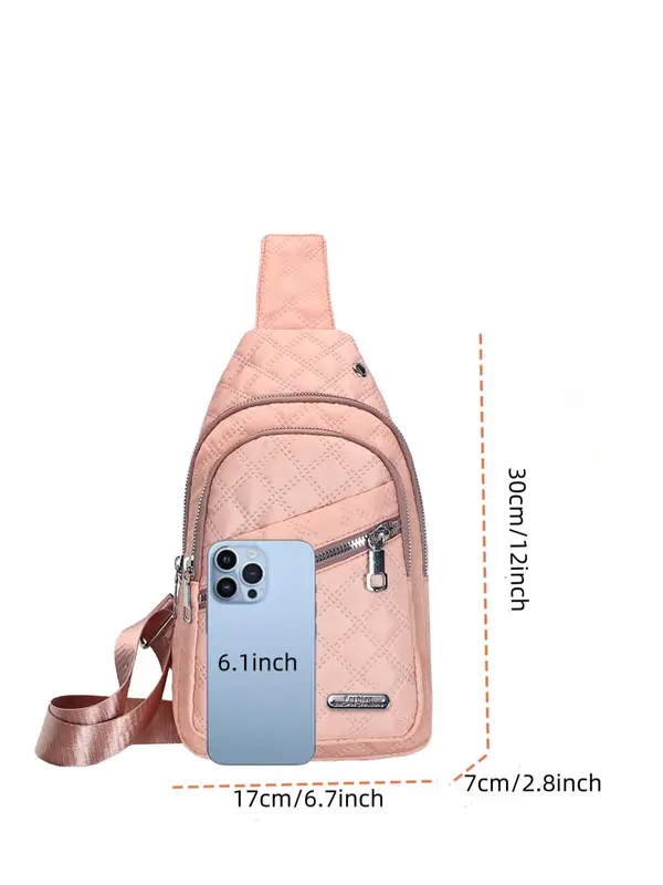 Women's Solid Color Quilted Fanny Pack, Fashionable Zipper Chest Bag for Daily Used, Casual Trendy Versatile High-quality Belt Bum Crossbody Bag, Sling Bag 8