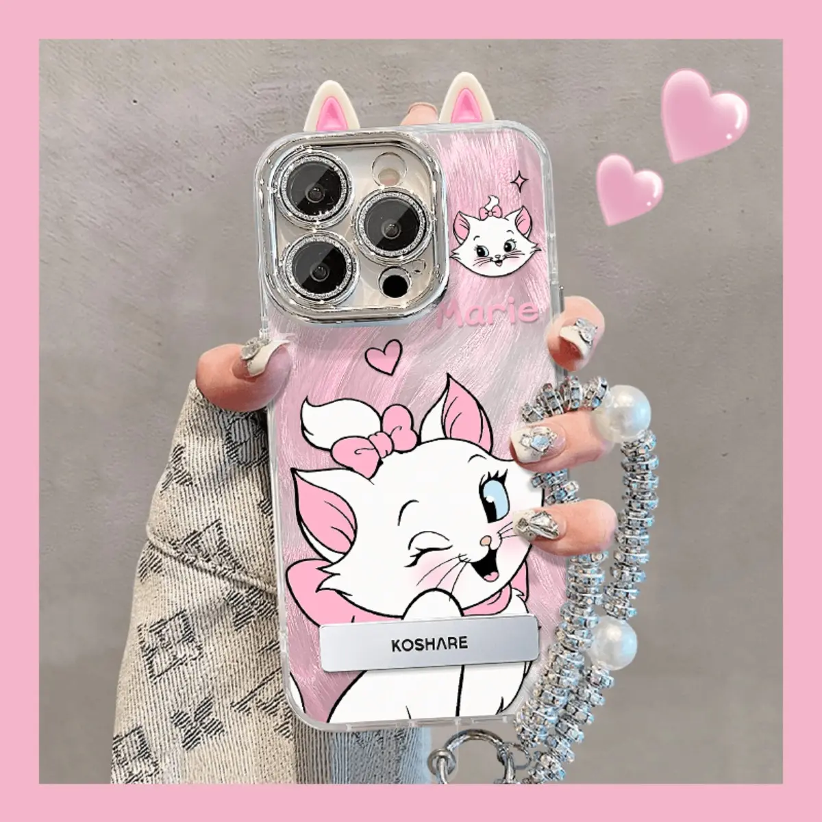 Ốp Điện Thoại Họa Tiết Lông Vũ Tai Mèo, Dành Cho iPhone 15, 14, 13, 12, 11, Pro Max, XR, X, XS Max, 15Plus, 14Plus, X, XR, XS Max, 8, 7 Plus, Tương Thích Với SE2020 / SE2022, Ốp Lưng Chống Sốc Phụ Kiện