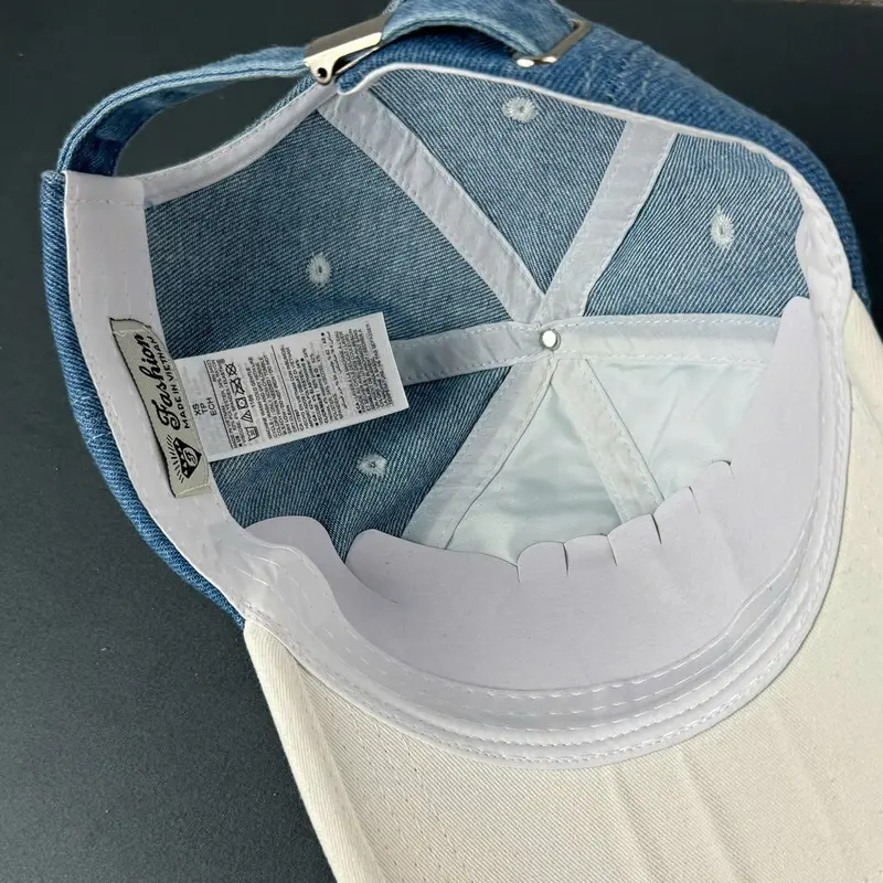Mũ couple - Nón đôi - Nón cặp trắng xanh (jean) phong cách thời trang dành cho cặp đôi (1 kết + 1 vành) caps hat 7
