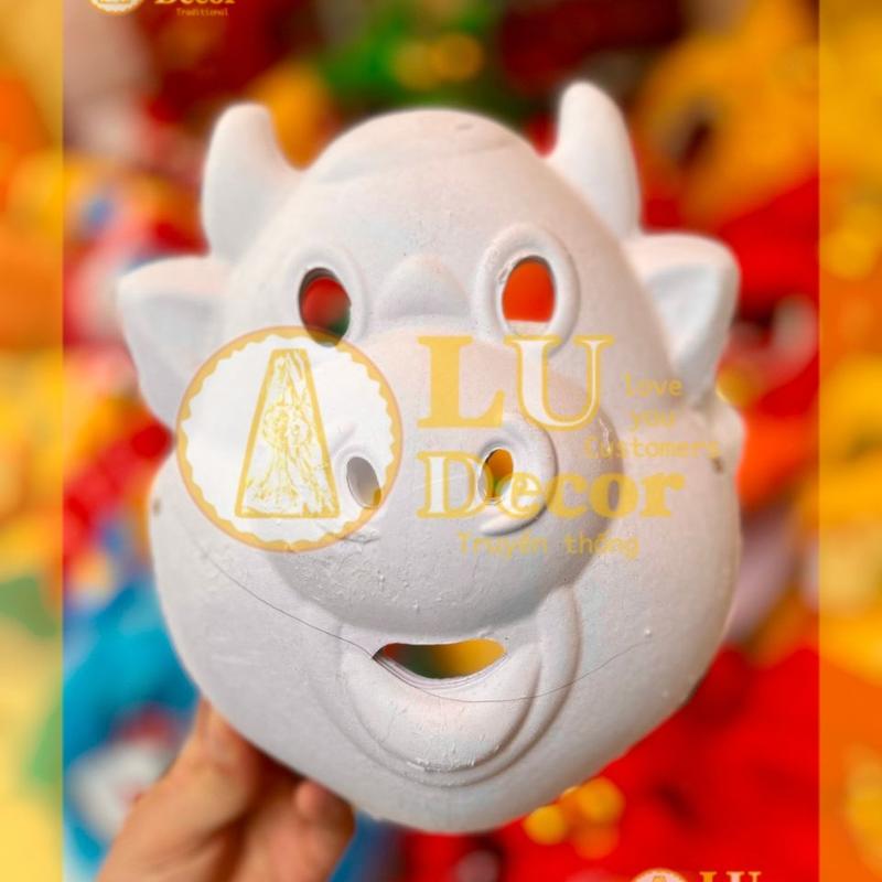Mặt nạ giấy bồi chưa tô màu, cho bé tô màu thủ công chơi Trung Thu l LU Decor 4