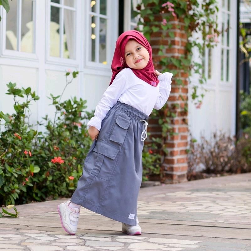 Rok celana outdoor anak bahan drill - Celana rok hiking, pramuka, sekolah, lapangan / Rok celana anak sekolah 7