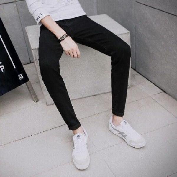 Quần Dài Jean Thương Hiệu Thời Trang Phong Cách Hàn Quốc, Dành Cho Nam Giới, Bộ Sưu Tập Thu Đông, Hàng Mới Về, Dễ Phối Đồ, Hợp Xu hướng, Mỏng Vừa Vặn, Rách, Cổ Điển Đặc Biệt, Quần Thường Ngày 8