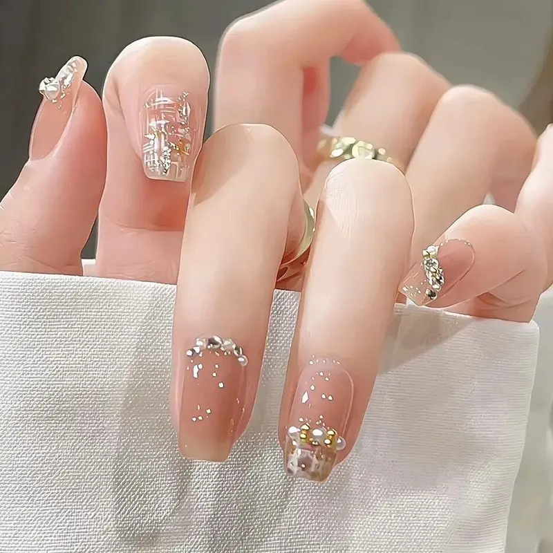 Nail Art Internet Celebrity Hot Style 2024 Wearable Nail Tips Gentle Chanel Style Brightening Nail Tips Wearable Nail Tips High-end Feel