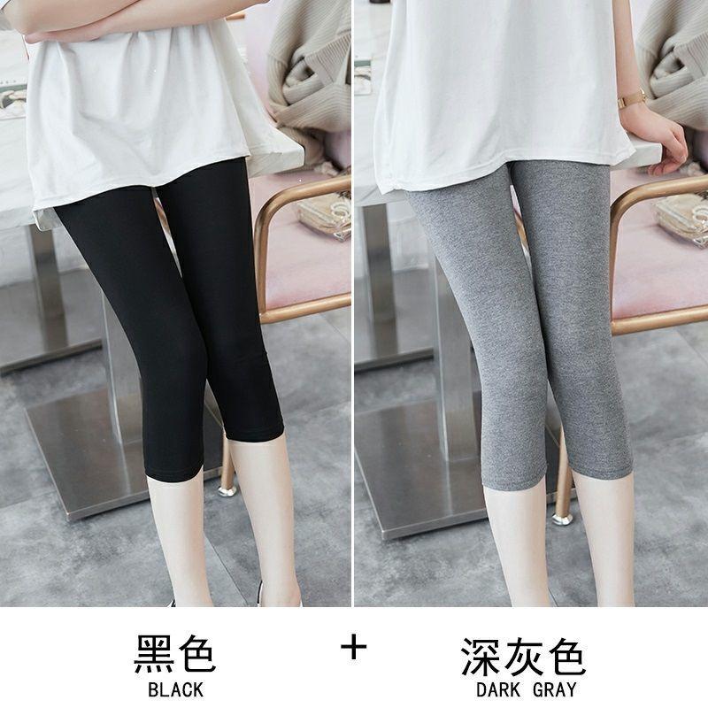 Quần lửng nữ, quần legging mỏng mùa hè, dáng ôm, 7 / 8 quần cotton, co giãn, Ngoại Cỡ, được thu thập bởi 3732 người 4