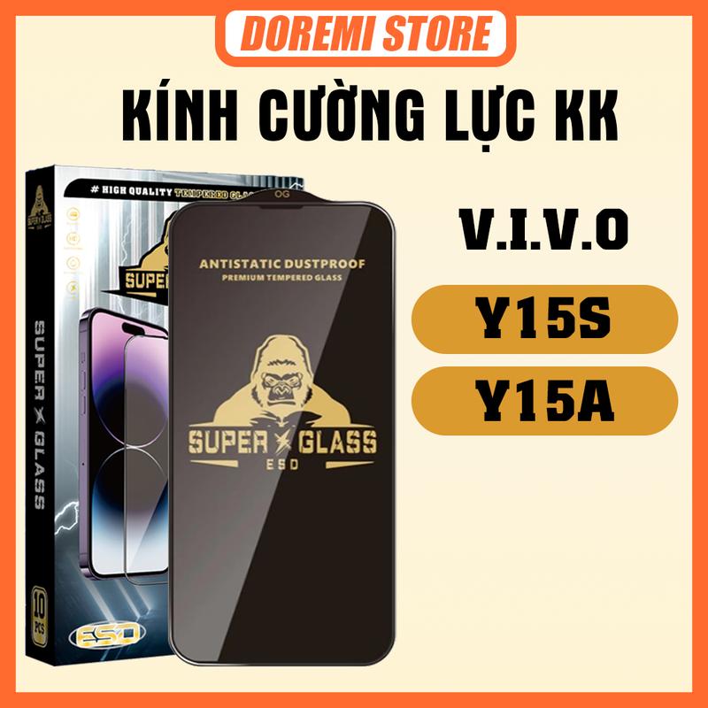 [COMBO 3 KÍNH] Kính cường Lực Vivo Y15s / Y15a KK đen, miếng dán bảo vệ màn hình