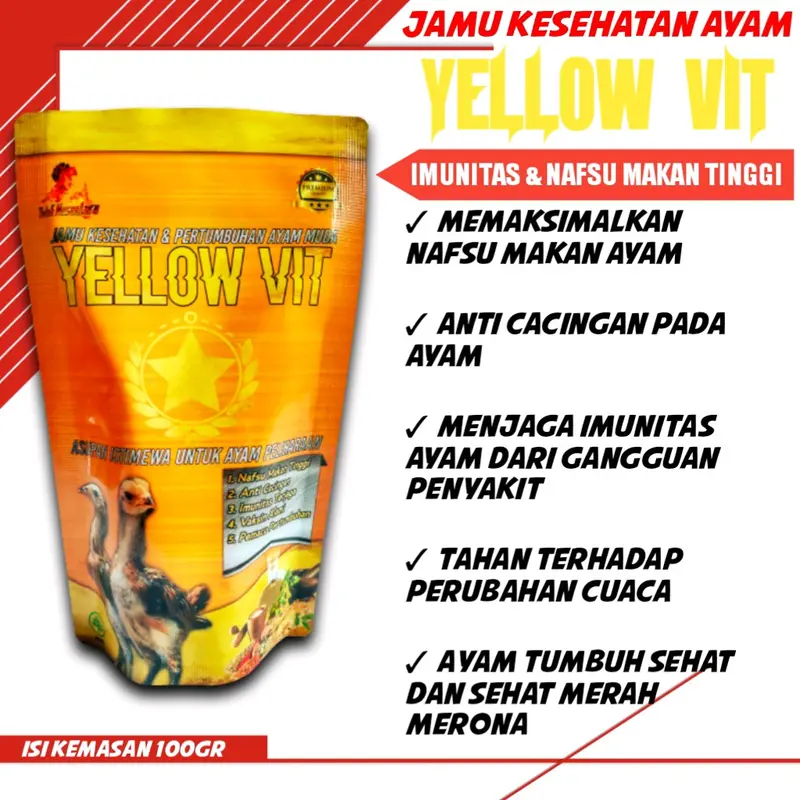 Jamu kesehatan ayam yellow vit vitamin herbal kesehatan ayam 1