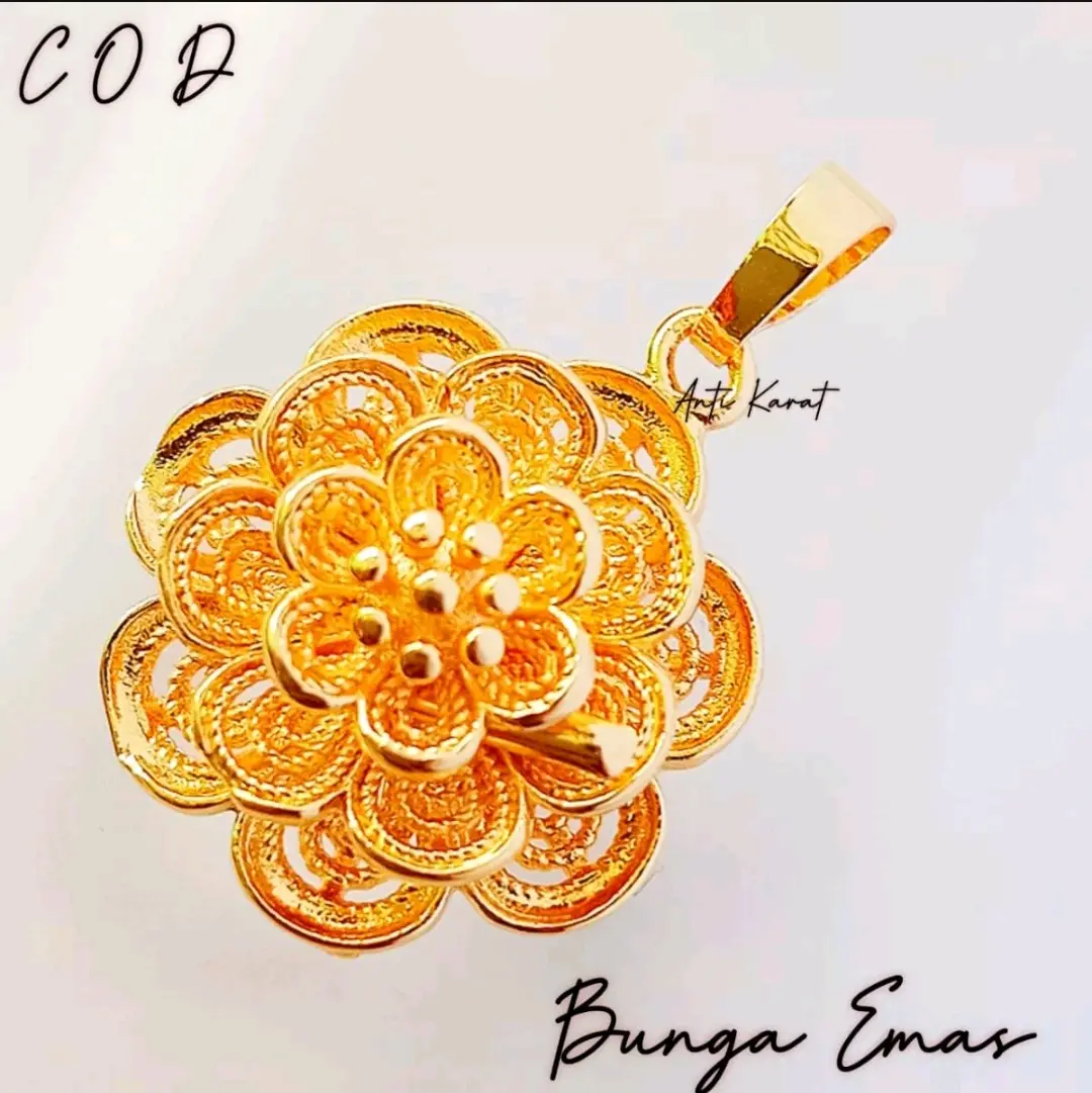 Liontin Bunga Mawar Besar  Anti Karat Anti Luntur Fashion Perempuan
