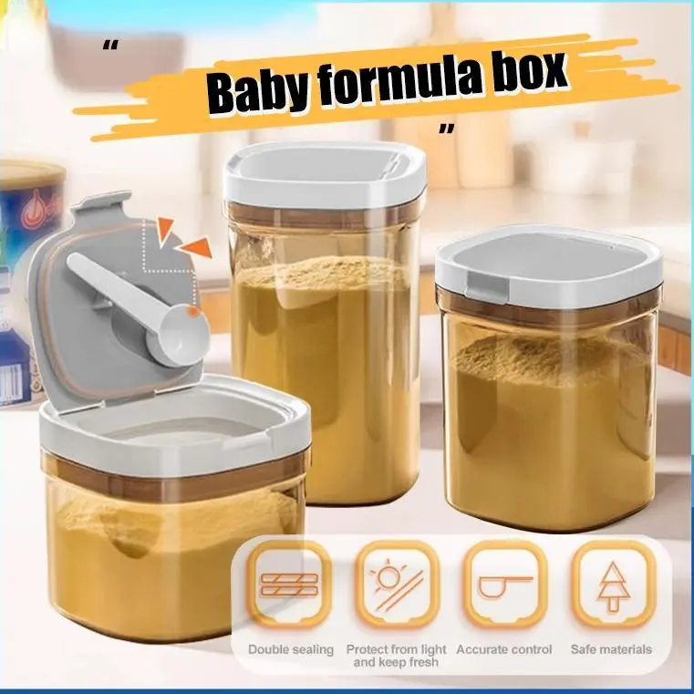 Preserve Your Baby's Formula Milk with Airtight BPA-Free Storage Container - Brown Milk Powder Storage Baby Air-Tight Container for Preserving Formula Milk