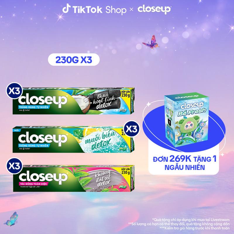 Combo 3 Kem Đánh Răng Closeup Giúp Làm Trắng Răng Tự Nhiên Sau 2 Tuần 230G/Tuýp [1]