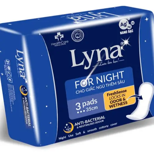 BĂNG VỆ SINH NIGHT BAN ĐÊM 35 CM (1 GÓI GỒM 3 MIẾNG) LỐC 6 GÓI Cho Bé