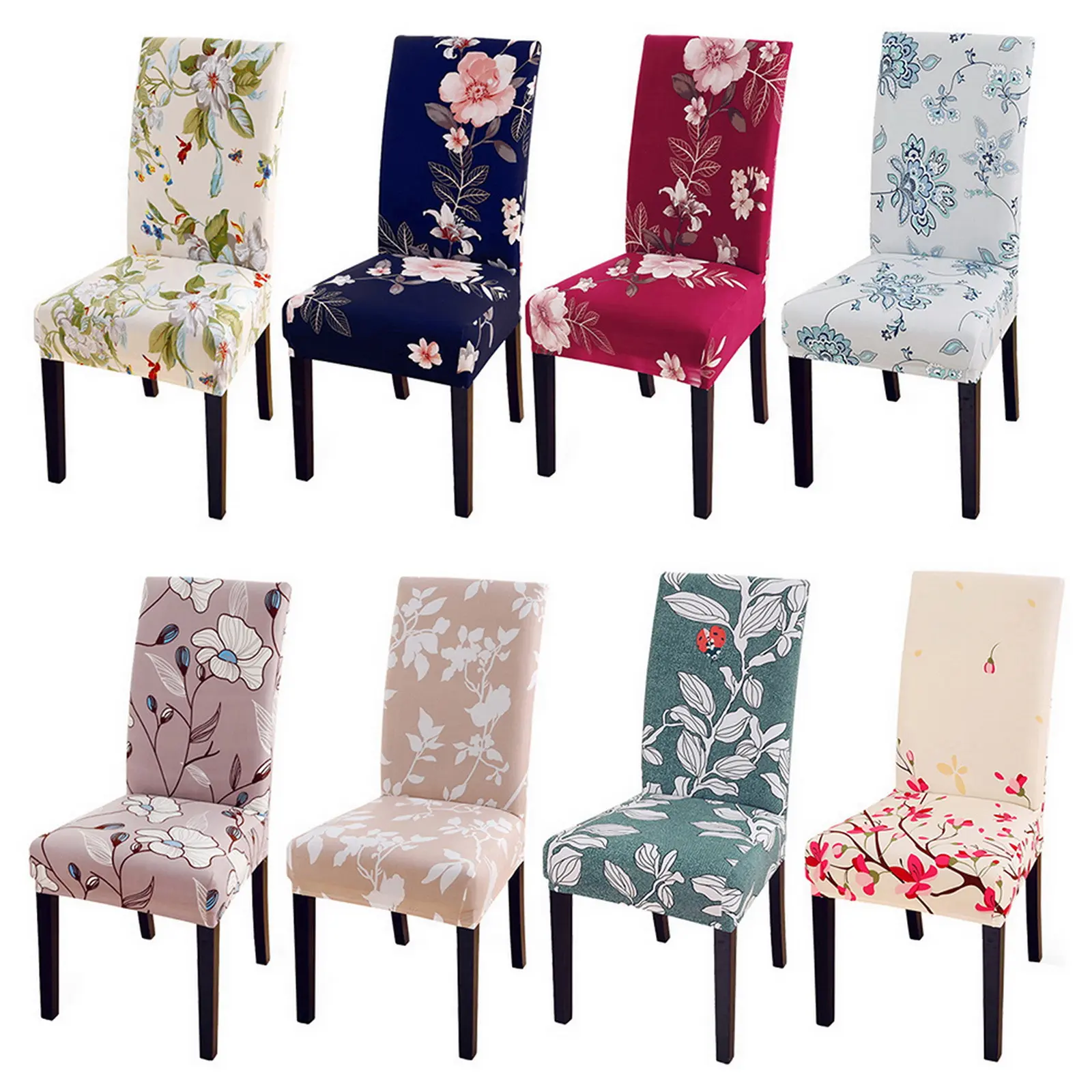 [50models]Elastic / Elastic / Printed / Universal Chair Cover For Dining / Home Seat