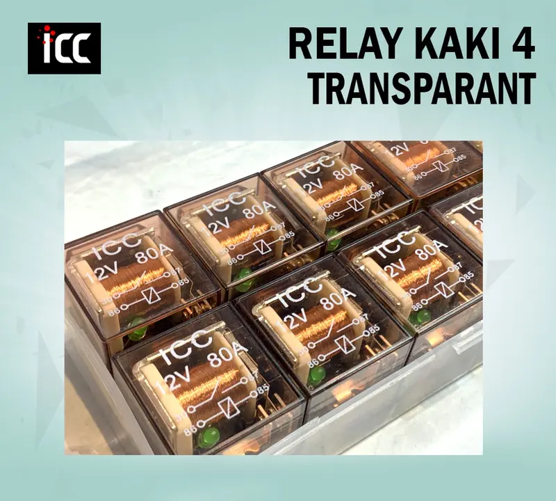 ICC Relay Kaki 4 Transparan 12V untuk Klakson dan Lampu - Isi 10 Pcs - Motorcycle 3