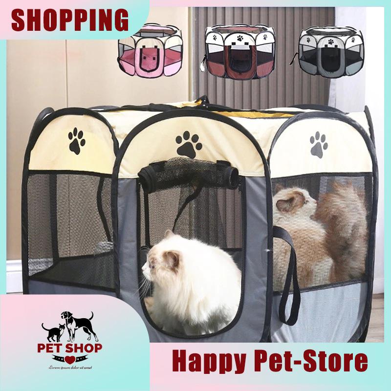 Lều mèo Nhà có thể gập lại cho chó Mèo Giường Chuồng chó hình bát giác có thể giặt được Đồ dùng cho thú cưng hàng rào vậ lồng vận gấp