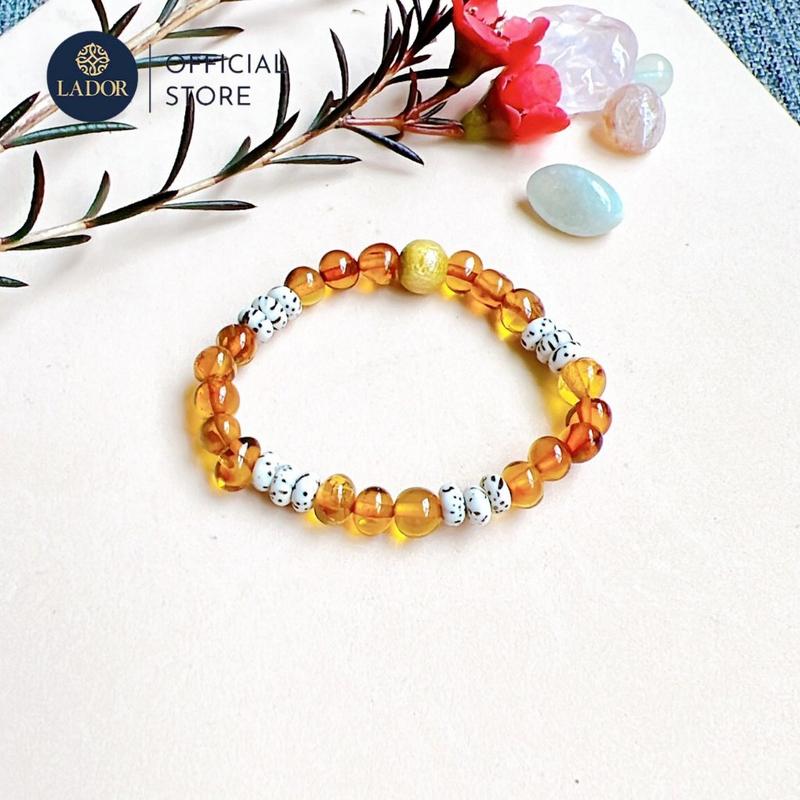 Vòng tay Hổ Phách mix Bồ Đề Tinh Nguyệt và Dâu Tằm cho Bé và Mẹ Phụ Kiện Tóc